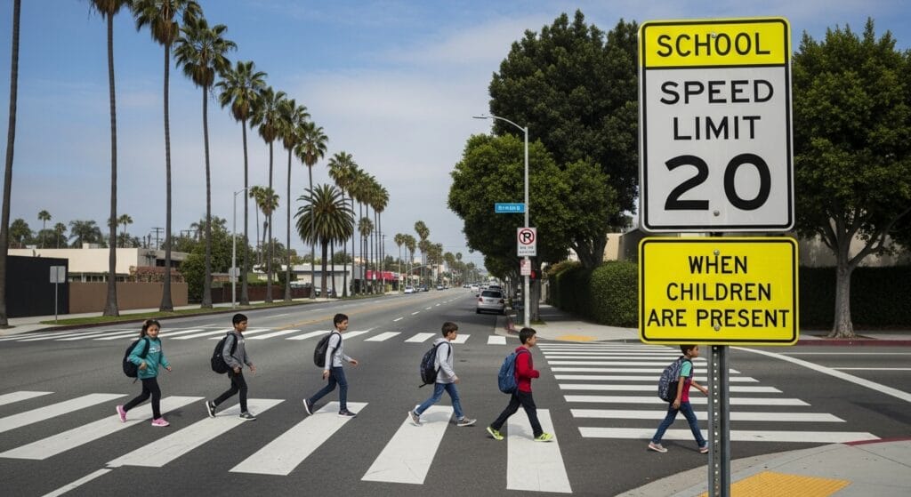 California 20 mph school zone speed limit law