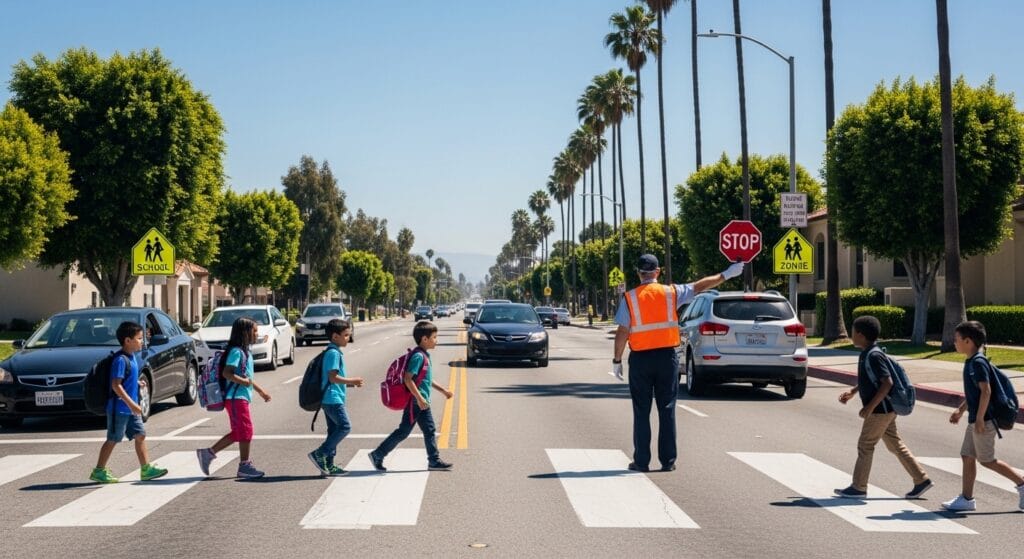 Los Angeles school zone accident near crosswalk