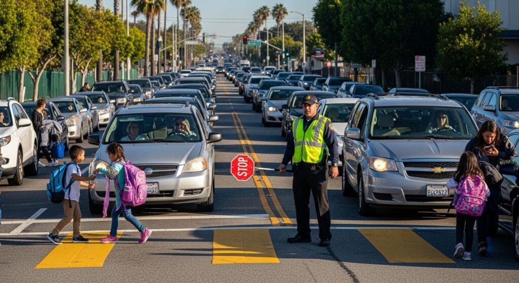 Unsafe school drop off accident risk in Los Angeles