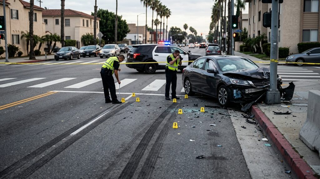 LA speed crash claim involving extreme speeding, crosswalk evidence, and serious injury damages